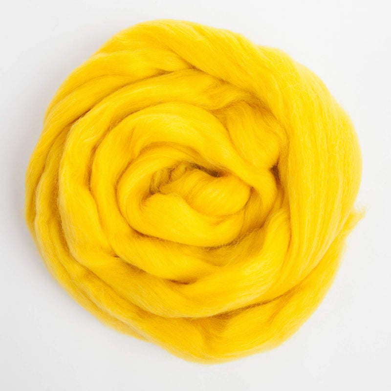 Desert Breeze Distributing 100% Natural Merino Wool Roving - Premium Combed Top Merino Roving Wool - Tapestry, Spinning, Wet Felting & Needle Felting Supplies - 21.5 Micron - 1 oz, Color Lemon Yellow - Image 3